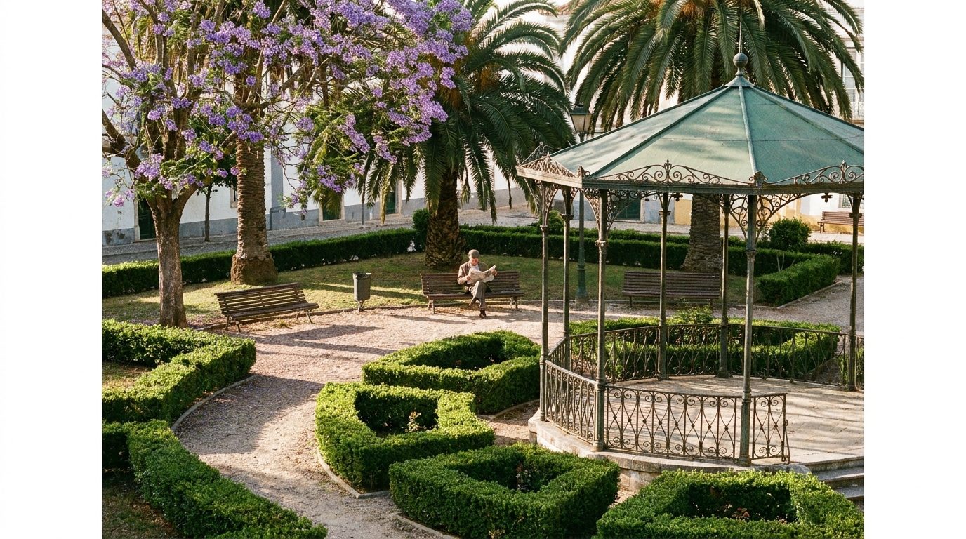 Jardim Público shade and benches