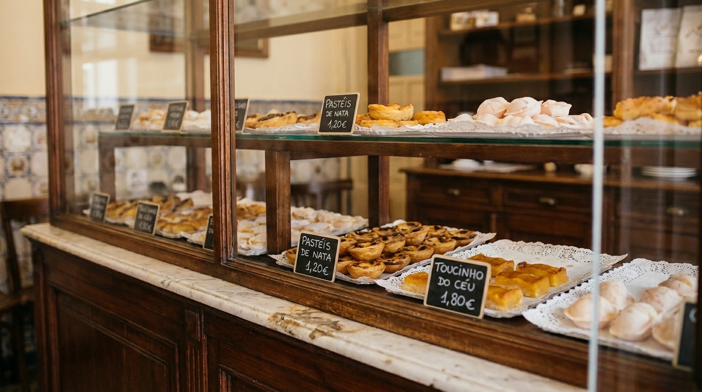 Traditional Beja sweets in a pastry case
