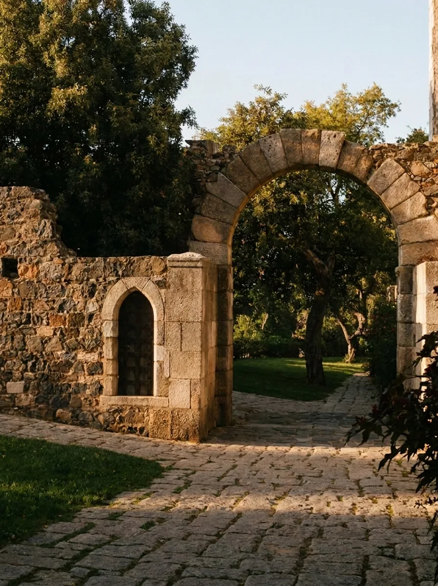 Old gate in Beja’s walls — Roman stone reused
