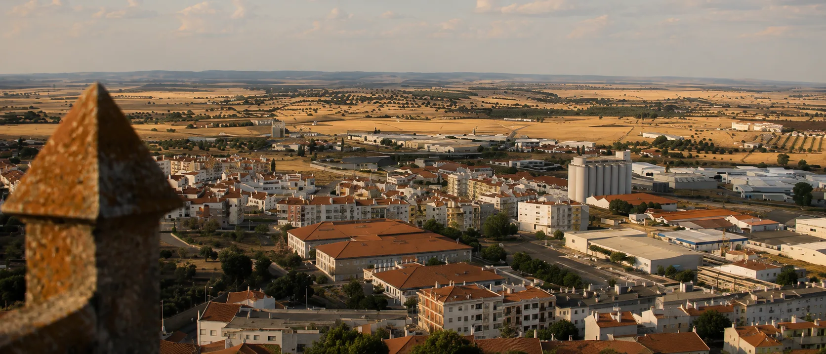 Beja and the wheat plains from the Torre de Menagem